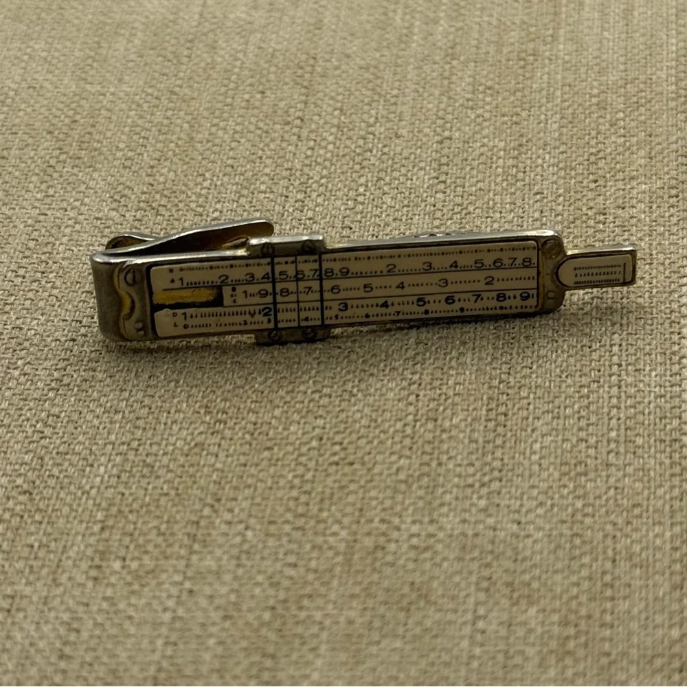Vintage Gold Slide Rule Tie Clip